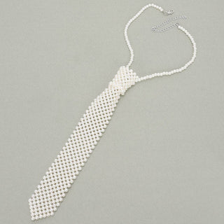 Pearl necktie necklace 