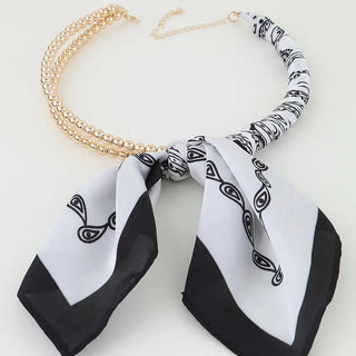 Abstract Pattern Scarf Chain Necklace