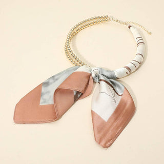 Abstract Pattern Scarf Chain Necklace