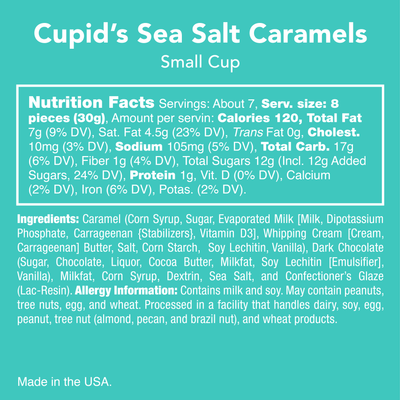 Candy Club Cupid's Sea Salt Caramels Small Cup