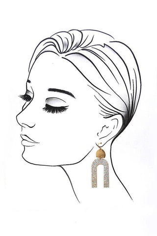 Glitz Glitter U Drop Earrings