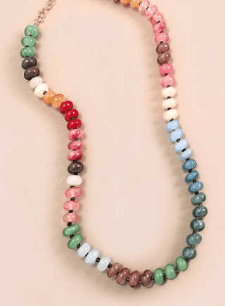 Agate Glass Bead Necklace