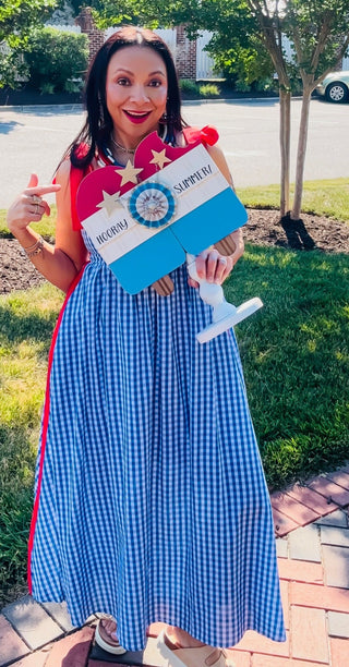 All-American Gingham Midi Dress