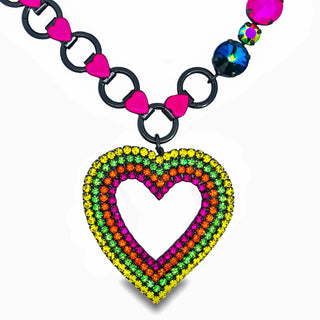 Necklace with a colorful heart-shaped pendant 