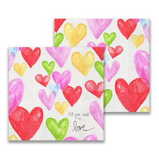 Colorful heart cocktail napkins.