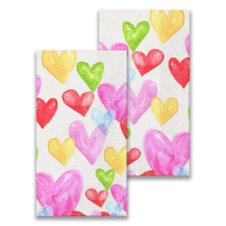 Colorful heart guest towel napkins.