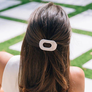Almond Beige Flat Round Hair Clips