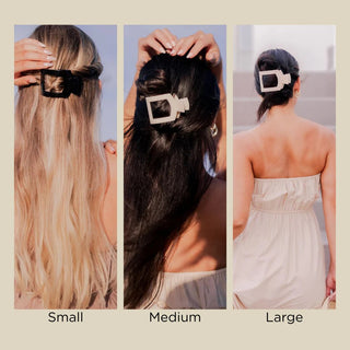 Almond Beige Flat Square Hair Clips