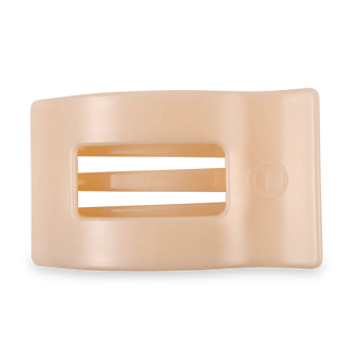Almond Beige Medium Flat Rectangle Hair Clip