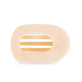 Almond Beige Large Flat Round Clip