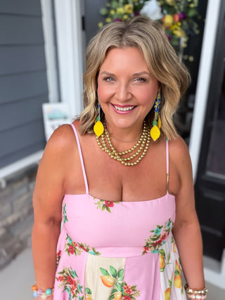 Amalfi Linen Colorblock Floral Maxi Dress