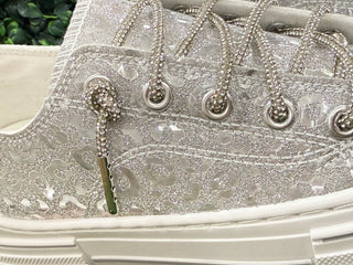 Aman Leopard Shine Sparkly Sneaker | Silver