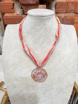 Apricot Disc Scarf Necklace