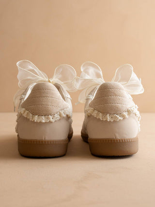 April Lace-Trimmed Retro Sneaker
