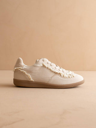 April Lace-Trimmed Retro Sneaker