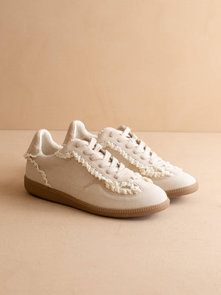 April Lace-Trimmed Retro Sneaker