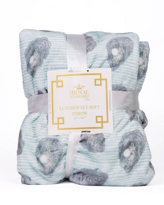 "Awe Shucks" Oyster Print Luxury Throw Blanket