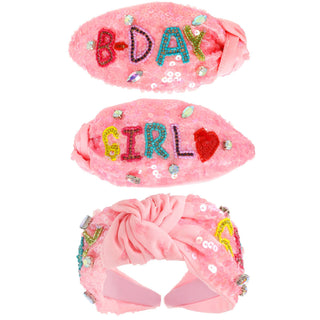 "B-Day Girl" Jewel Embellished Top Knotted Headband