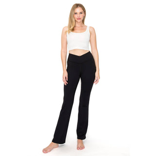 Basic Black V-Waist 31" In-Seam Flared Yoga Pants