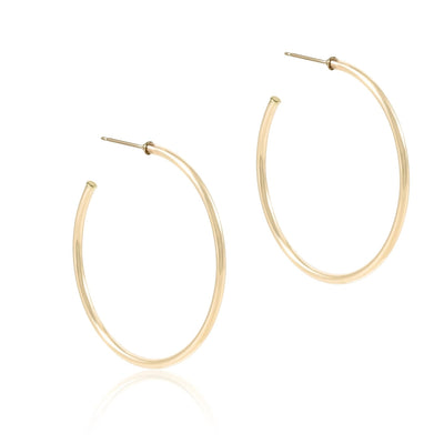 Round Gold 1.75" Post Hoop - 2MM - Smooth