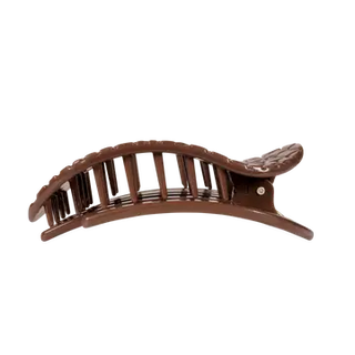Brown Crocodile Flat Round Hair Clips