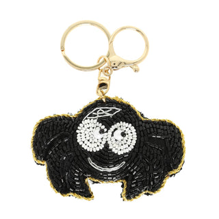 Tiny Spooky Spider Bead Embroidered Keychain