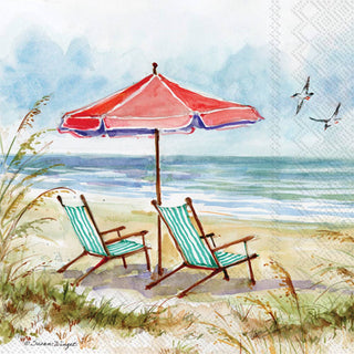 Beach Chairs Paper Cocktail Napkins