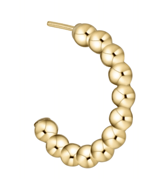 Beaded Classic 1" Post Hoop- 3MM Gold