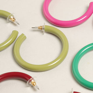Colorful Metal Hoop Earrings