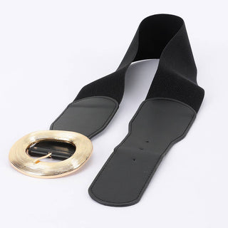 Blakely Wide Metal Round Buckle Stretch Belt