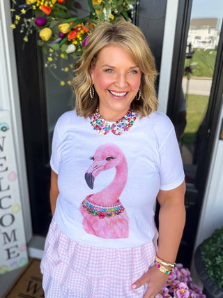 flamingo jewel tee