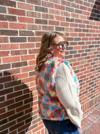 Bloom & Glow Reversible Faux Fur Cropped Vest