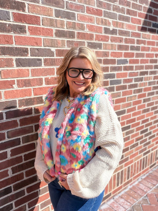 Bloom & Glow Reversible Faux Fur Cropped Vest