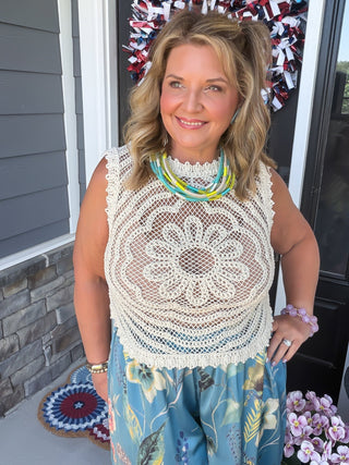 Bloom Lace Crochet Crop Tank