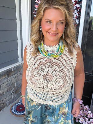 Bloom Lace Crochet Crop Tank