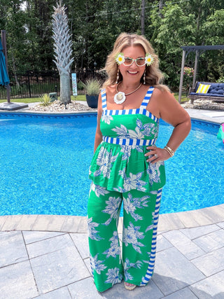 tropical floral print set