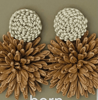 Blossom Raffia Floral Statement Earrings