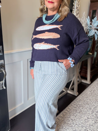 Blue Coast Stripe Pants