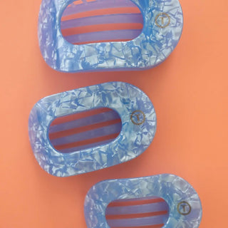 Blue Lagoon flat round hair clips by Teleties.