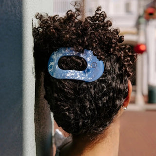 Blue Lagoon Flat Round Hair Clips