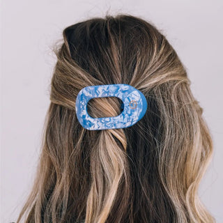 Blue Lagoon Flat Round Hair Clips