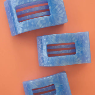 Blue Lagoon Medium Flat Rectangle Hair Clip