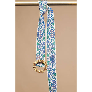 Bohemian Floral Statement Belt with Bead Buckle