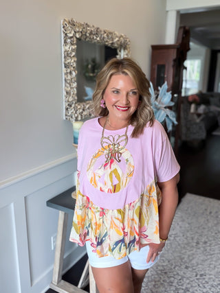 Boho Floral Peace Patchwork Top