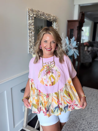 floral peace sign top