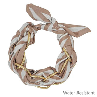 Boho Scarf & Gold Chain Tie Bracelet