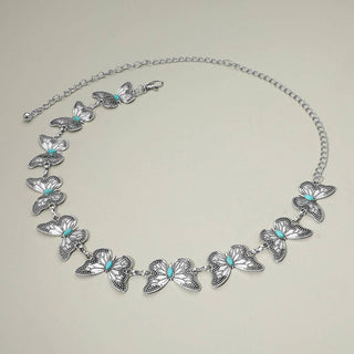 Boho Western Turquoise Butterfly Link Waist Chain Belt