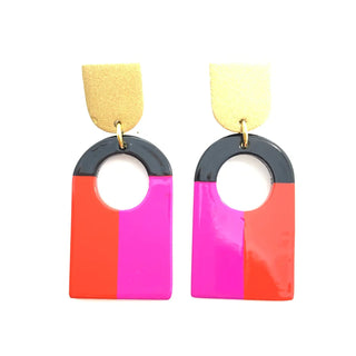 Bold Color Arch Earrings