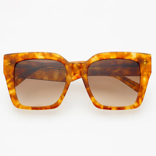 Oversized sunglasses with tortoiseshell frame.