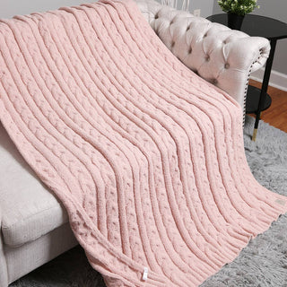 Braided Cable Knit Luxury Soft Throw Blanket